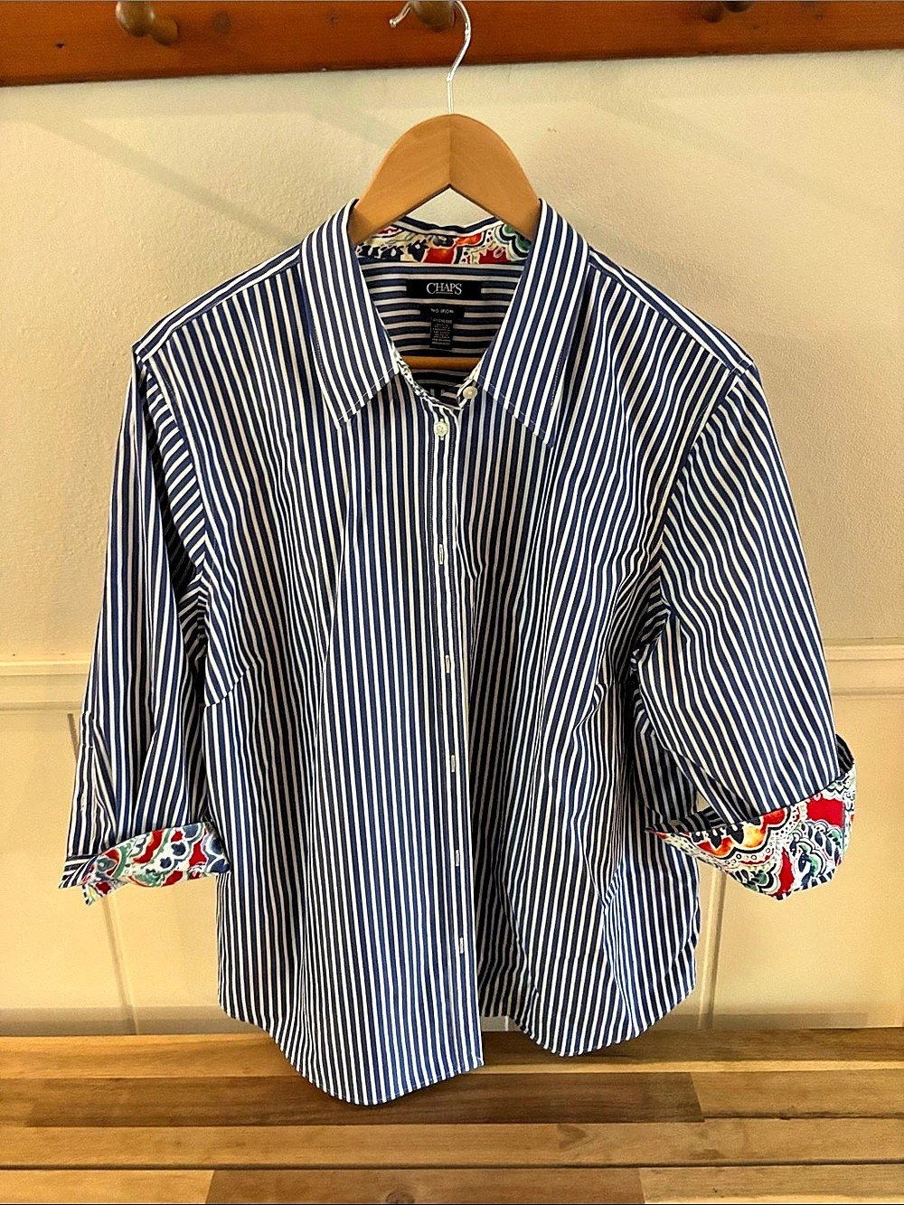 Chaps Women's Striped Cotton Shirt Size 2XL Like New